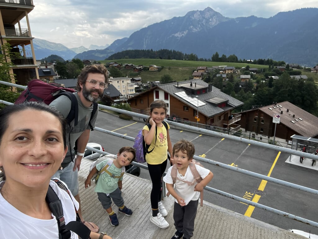Arriving at Leysin.